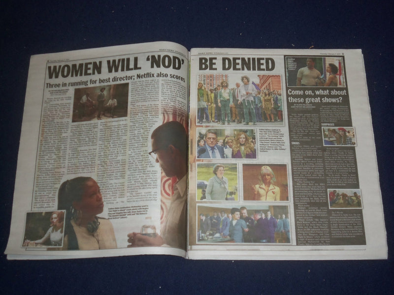 2021 FEBRUARY 4 NEW YORK DAILY NEWS NEWSPAPER - GOLDEN GLOBES NOMINATIONS
