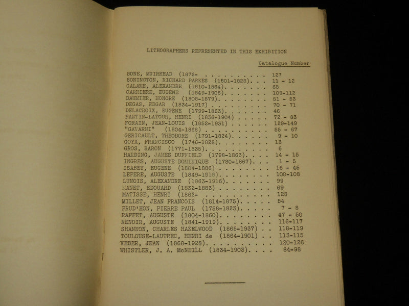 1937 INGRES TO FORAIN - A CENTURY OF LITHOGRAPHS SOFTCOVER BOOK - J 6519