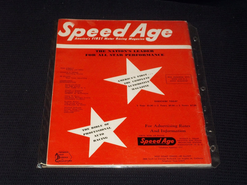 1952 FEBRUARY SPEED AGE MAGAZINE - NICE RACING FRONT COVER - E 2003
