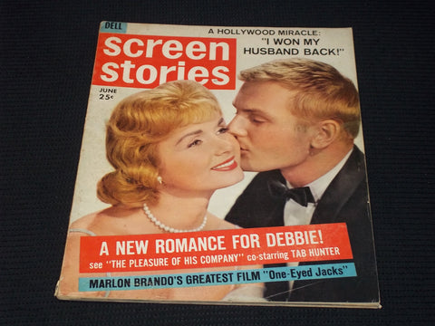 1961 JUNE SCREEN STORIES MAGAZINE - TAB HUNTER DEBBIE REYNOLDS COVER - E 14092