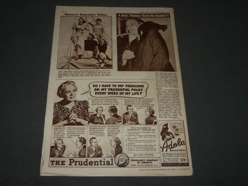 1939 SEPTEMBER 24 BOSTON GLOBE PICTORIAL MAGAZINE - GRETA GARBO - NP 2941