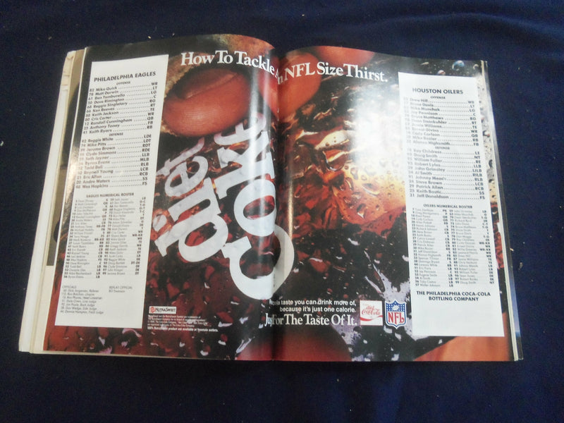 1988 OCTOBER 2 GAMEDAY MAGAZINE- PHILADELPHIA EAGLES VS HOUSTON OILERS - F 250L