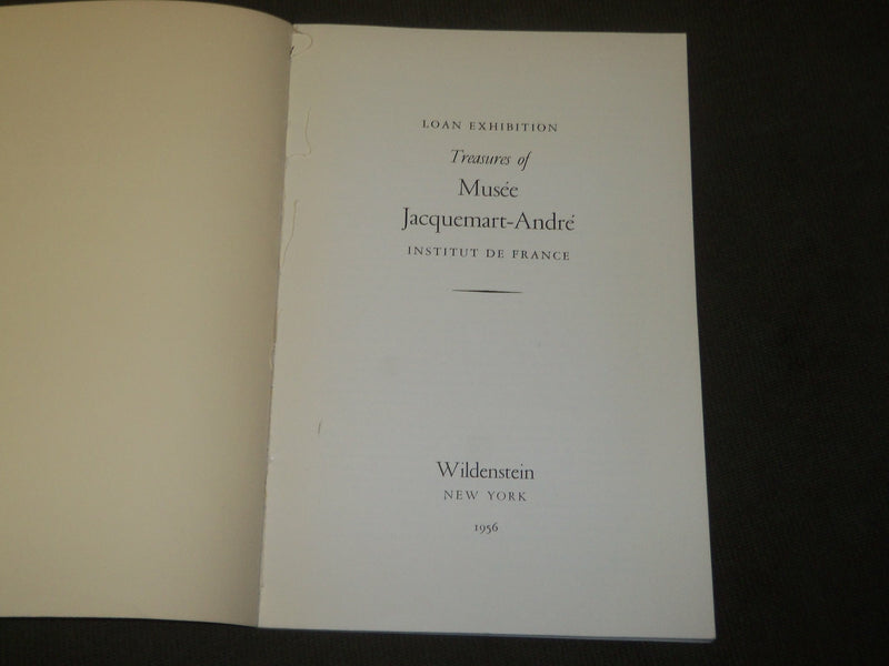 1956 TREASURES OF MUSEE JACQUEMART - ANDRE ART CATALOG - J 3629