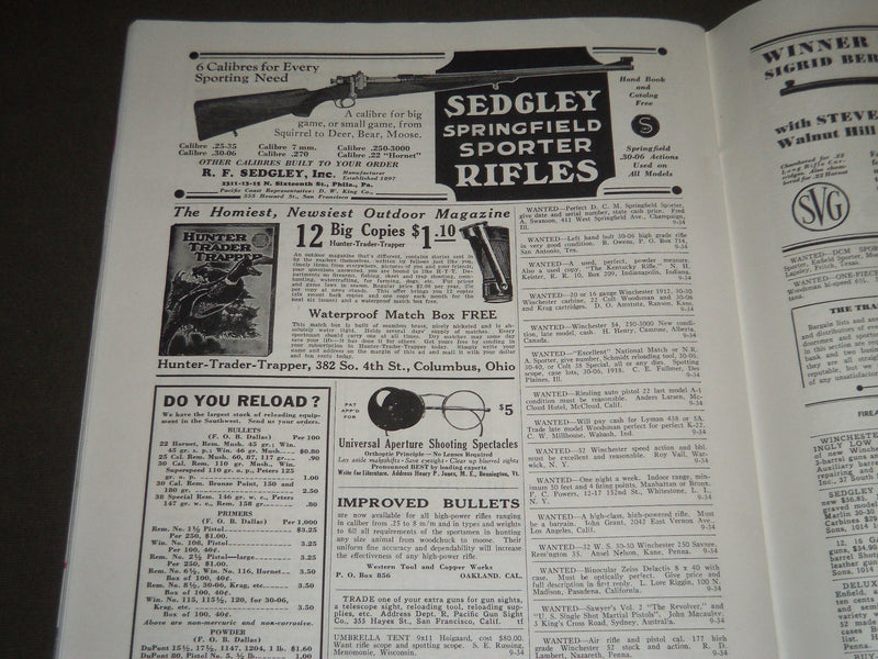 1934 JULY & SEPTEMBER THE AMERICAN RIFLEMAN MAGAZINE LOT OF 2 - J 2487