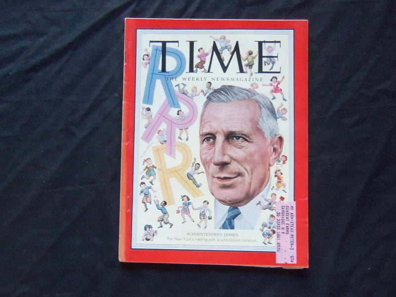 1953 OCTOBER 19 TIME MAGAZINE - SUPERINTENDENT WILLIAM JANSEN - T 1402