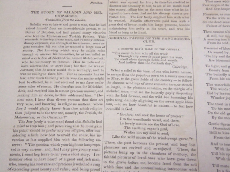 1839 THE NEW YORK LITERARY GAZETTE NEWSPAPER LOT OF 12 - EMERSON - NP 1814