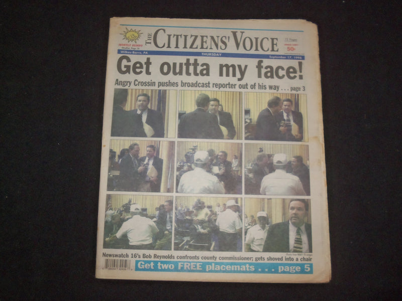1998 SEPTEMBER 17 CITIZENS' VOICE-WILKES-BARRE, PA- FRANK CROSSIN SHOVES-NP 8300