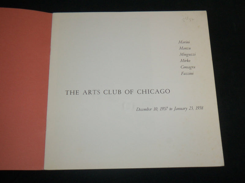 1957-1958 ARTS CLUB OF CHICAGO CATALOGS LOT OF 2 - NICE PRINTS - J 6772