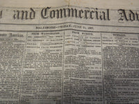 1867 JUNE 14 AMERICAN AND COMMERCIAL ADVERTISER NEWSPAPER - COLLYER - NP 4252F