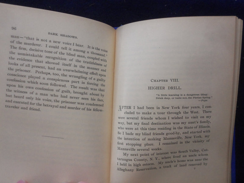 1890 WHERE DARK SHADOWS PLAY HARDCOVER BOOK BY HARVEY A. FULLER - KD 8478