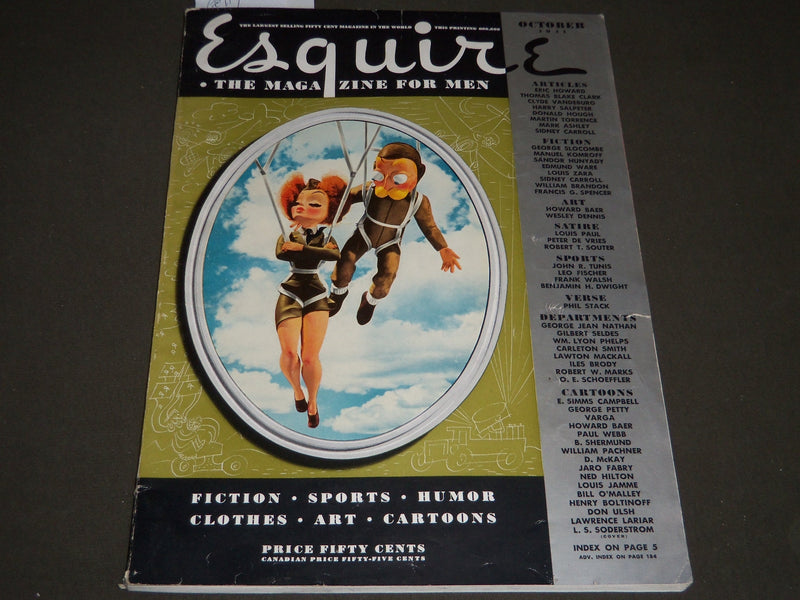1941 OCTOBER ESQUIRE MAGZINE - VARGAS & PETTY ILLUSTRATIONS - ADS - ST 5044