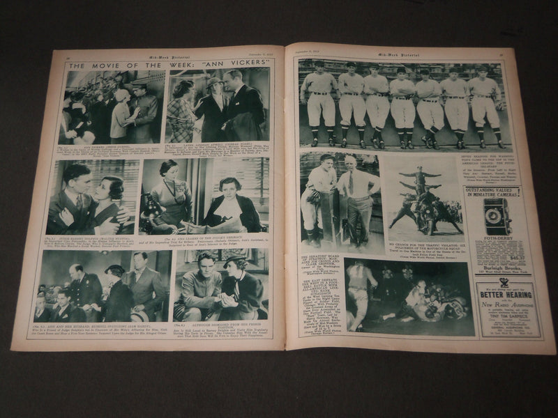 1933 SEPT 9 MID-WEEK PICTORIAL MAGAZINE SECTION - HELEN WILLS MOODY - J 3204