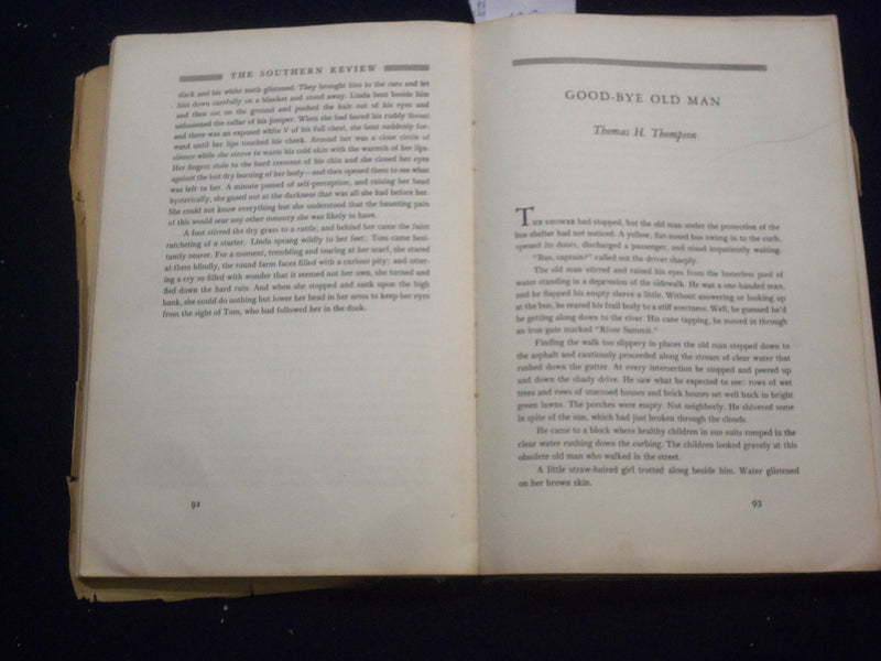 1936 SUMMER THE SOUTHERN REVIEW QUARTERLY - THOMAS THOMPSON SIGNED - J 5854