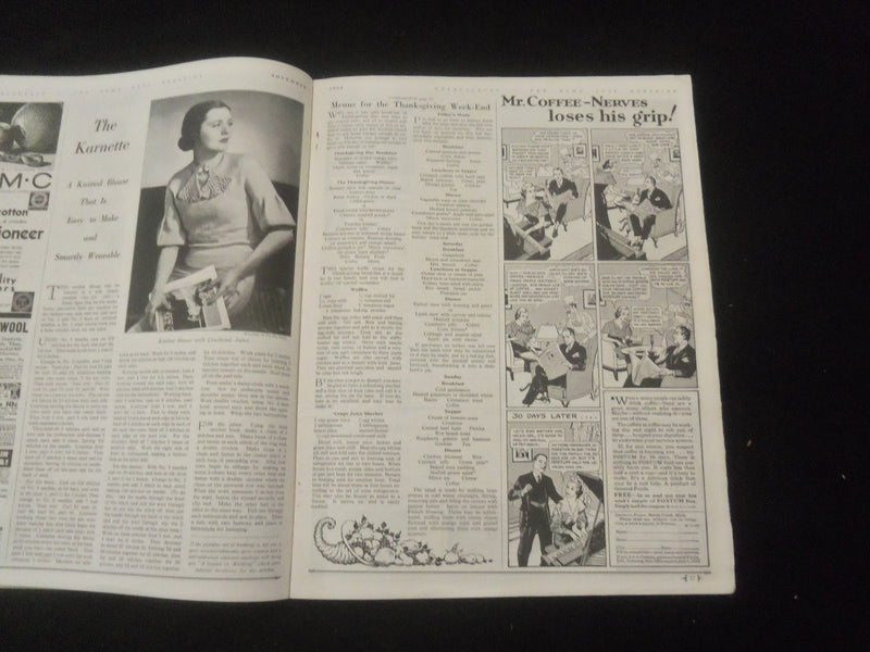 1934 NOVEMBER NEEDLECRAFT MAGAZINE - NICE ILLUSTRATED COVER - SP 886A