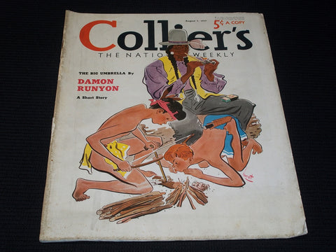 1937 AUGUST 7 COLLIER'S MAGAZINE NICE ILLUSTRATED COVER - E 1283
