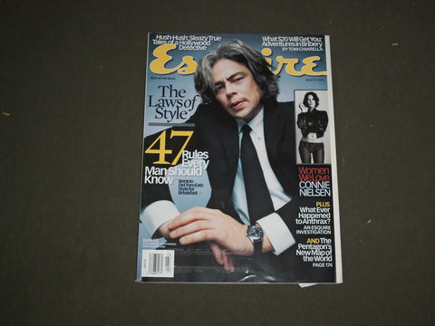 2003 MARCH ESQUIRE MAGAZINE - BENICIO DEL TORO COVER - B 4401