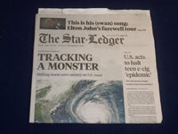 2018 SEPTEMBER 13 STAR LEDGER NEWSPAPER -HURRICANE FLORENCE MOVING TO EAST COAST