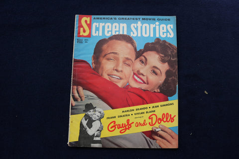1955 DEC SCREEN STORIES MAGAZINE - MARLON BRANDO & JEAN SIMMONS COVER - E 12822