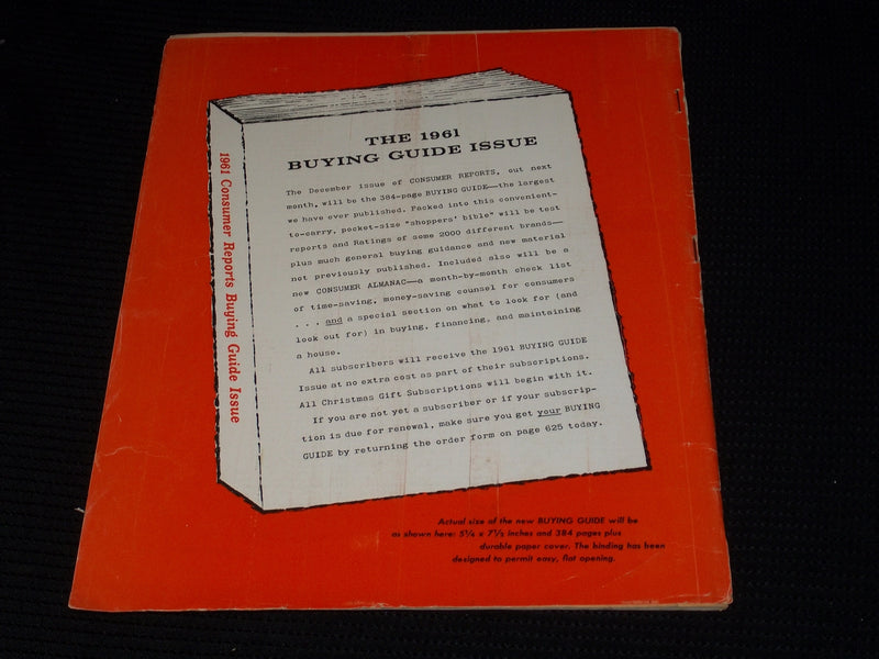 1960 NOVEMBER CONSUMER REPORTS MAGAZINE - 1960 GIFTS FRONT COVER - E 6412