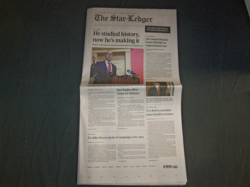 2020 JANUARY 22 THE STAR-LEDGER NEWSPAPER - JONATHAN HOLLOWAY RUTGERS PRESIDENT
