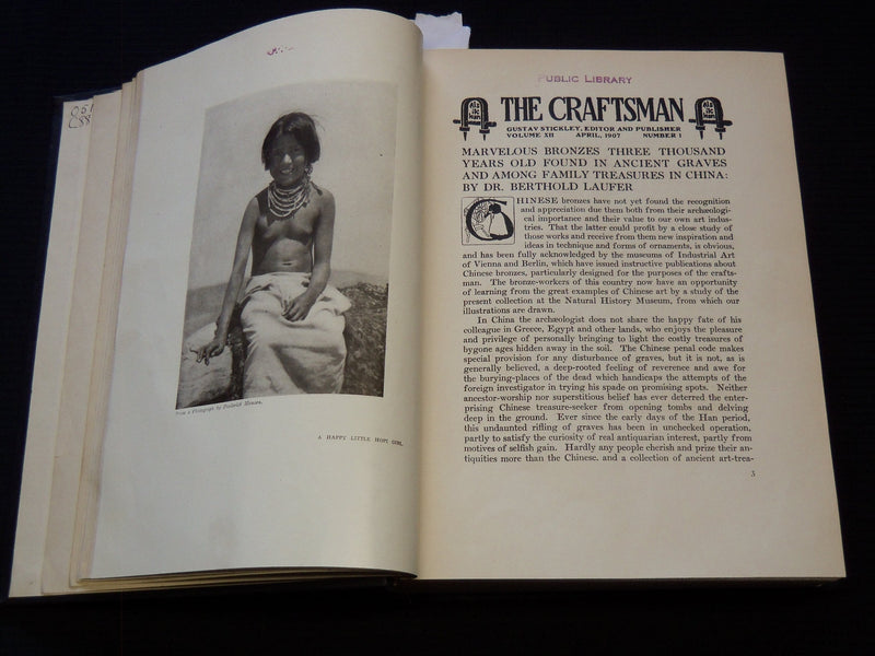 1907 APRIL-1909 SEPTEMBER THE CRAFTSMAN MAGAZINE BOUND VOLUME - KD 7894