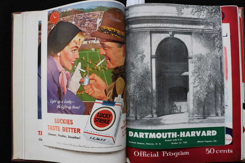 1955 HARVARD FOOTBALL PROGRAMS - BOUND VOLUME - TED KENNEDY - KD 9572