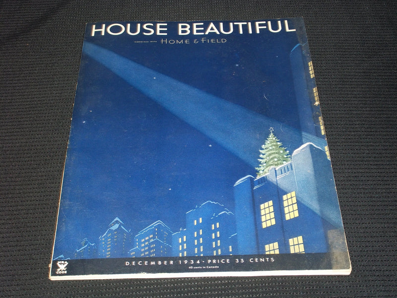 1934 DECEMBER HOUSE BEAUTIFUL MAGAZINE BEAUTIFUL FRONT COVER & PHOTOS - E 2765
