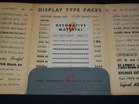 1940'S BAKER PRINTING COMPANY CATALOG- TYPE FACES - NEWARK NEW JERSEY - K 2091