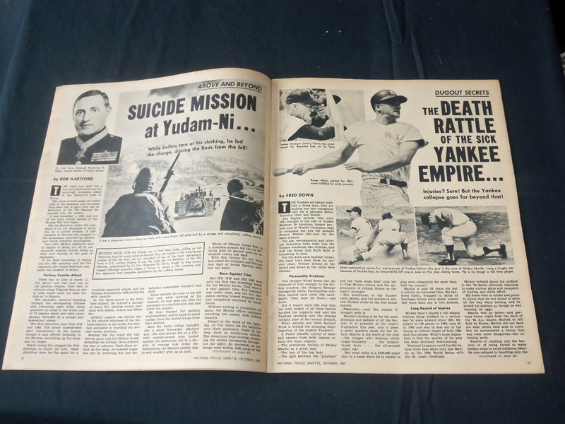 1965 OCTOBER THE NATIONAL POLICE GAZETTE MAGAZINE-STIG WENNERSTROEM, SPY- B 5728