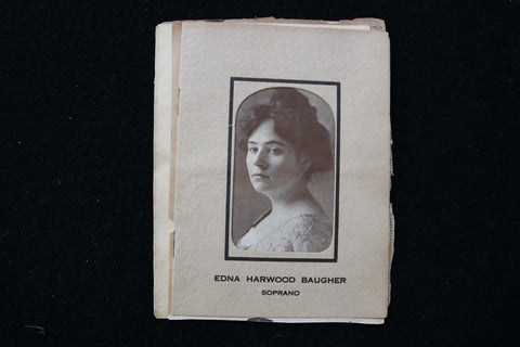 1912 NOVEMBER 19 EDNA HARWOOD BAUGHER SOPRANO RECITAL PROGRAM - K 2809