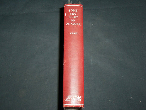 1926 SOME NEW LIGHT ON CHAUCAR HARDCOVER BOOK BY JOHN MATTHEWS MANLY - KD 6662