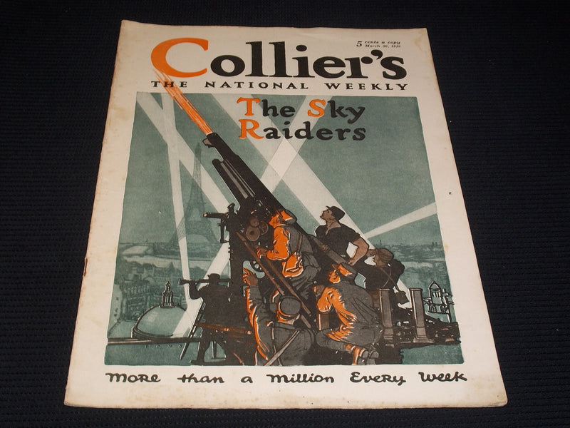 1918 MARCH 30 COLLIER'S MAGAZINE - THE SKY RAIDERS FRONT COVER - E 5099