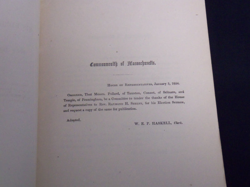 1856 HENRY J. GARDNER - SIMON BROWN SERMON - ANNUAL ELECTION - J 8950