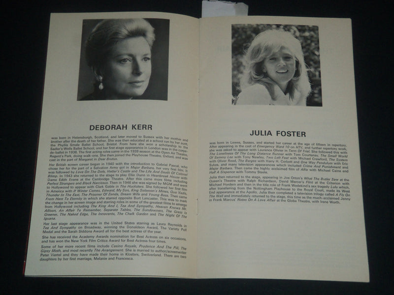 1972 THE DAY AFTER THE FAIR LYRIC THEATRE PROGRAM - FRANK HARVEY - J 4286