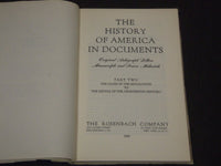 1949-1950 THE HISTORY OF AMERICA IN DOCUMENTS - ROSENBACK PARTS 1 & 2 - KD 2099Q