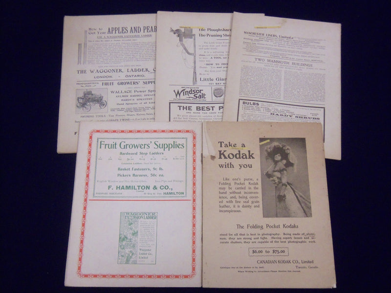 1902-1905 THE CANADIAN HORTICULTURIST MAGAZINE LOT OF 5 - NICE ILLUS. - II 6150