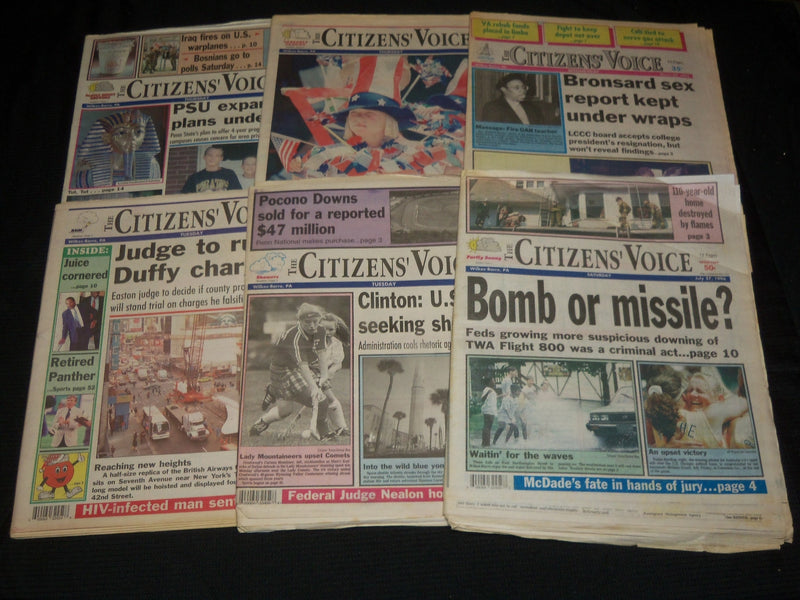 1988-1999 CITIZENS'VOICE NEWSPAPERS LOT OF 53 - WILKES BARRE, PA - NP 2703A