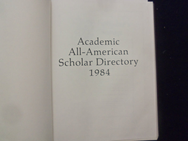 1984 ACADEMIC ALL-AMERICAN SCHOLAR PROGRAM - VOLUME I - YB 3038