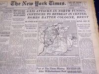 1943 FEBRUARY 28 NEW YORK TIMES - AXIS ATTACKS IN NORTH TUNIS - NT 1065