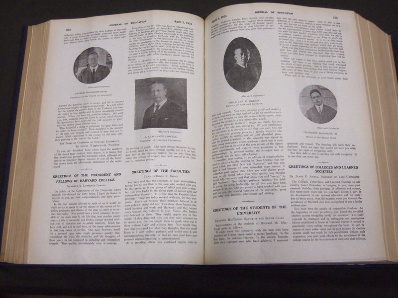 1924 JANUARY-DECEMBER JOURNAL OF EDUCATION BOUND VOLUME - COMPLETE YEAR - R 934