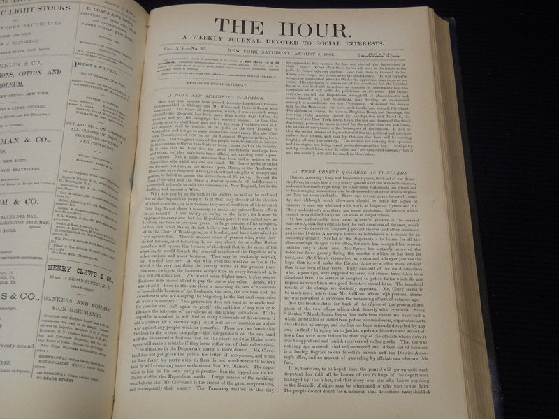 1883-1884 THE HOUR MAGAZINE BOUND VOLUME LOT OF 2 - NEW YORK - KD 3340K