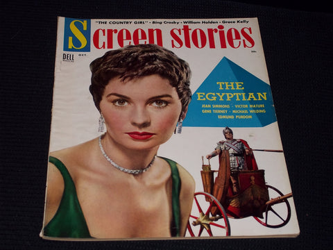 1954 OCTOBER SCREEN STORIES MAGAZINE - JEAN SIMMONS FRONT COVER - E 14435