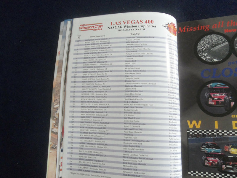 1999 MARCH 7 LAS VEGAS 400 RACING PROGRAM - LAS VEGAS MOTOR SPEEDWAY - SP 3929B