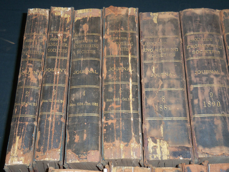 1882-1899 ASSOCIATION OF ENGINEERING SOCIETIES BOUND VOLUMES LOT OF 18 - KD 2B