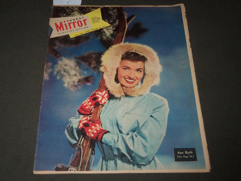 1949 JANUARY 16 SUNDAY MIRROR MAGAZINE SECTION - ANN BLYTH COVER - J 2992