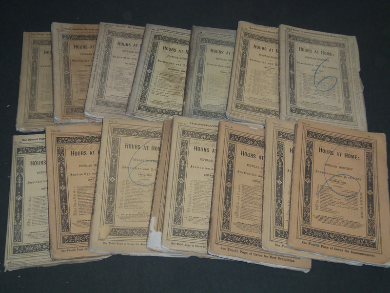 1866-1870 THE HOURS OF AT HOME MAGAZINE LOT OF 37 - CIVIL WAR ARTICLES - WR 853
