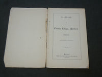1859 CALENDAR OF TRINITY COLLEGE - HARTFORD, CONNECTICUT BOOK - J 6182