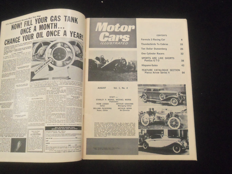 1964 AUGUST MOTOR CARS ILLUSTRATED MAGAZINE - ANTIQUE 1 CYLINDER MARVELS- J 7823