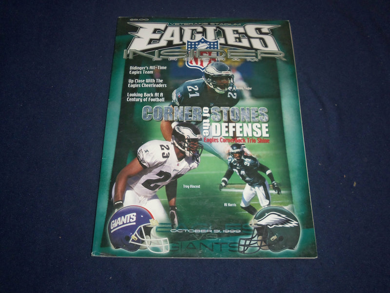 1999 OCT 31 NFL INSIDER MAGAZINE - N.Y. GIANTS AT PHILADELPHIA EAGLES - ST 3811N