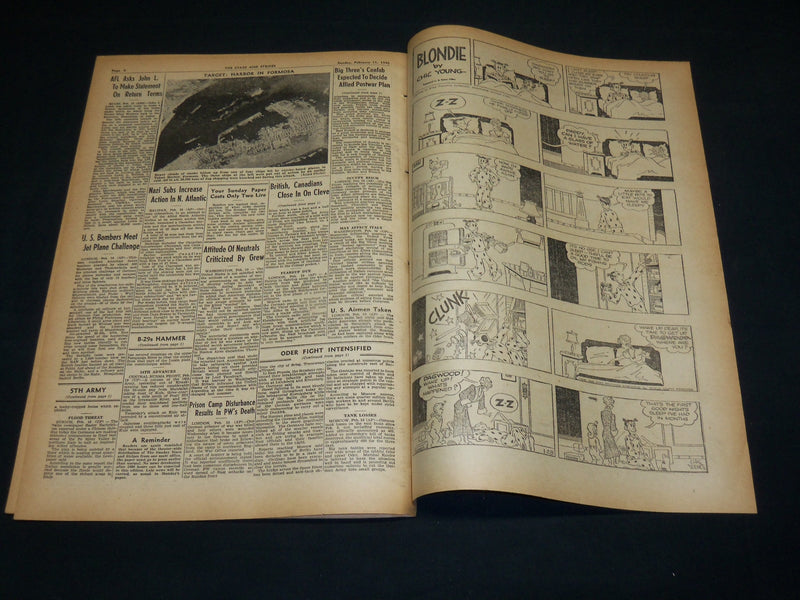 1945 FEBRUARY 11 STARS AND STRIPES SUNDAY MEDITERRANEAN COMICS - ITALY - NP 5239
